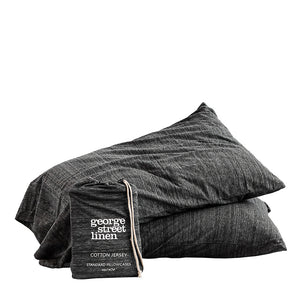Cotton Jersey Pillowcase Pair - Charcoal Heather (9785662928)