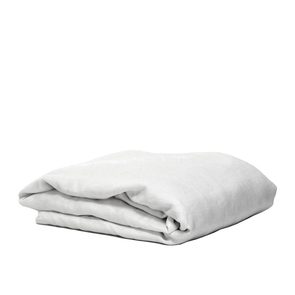 100% Linen Fitted Sheet - White (3671241261135)