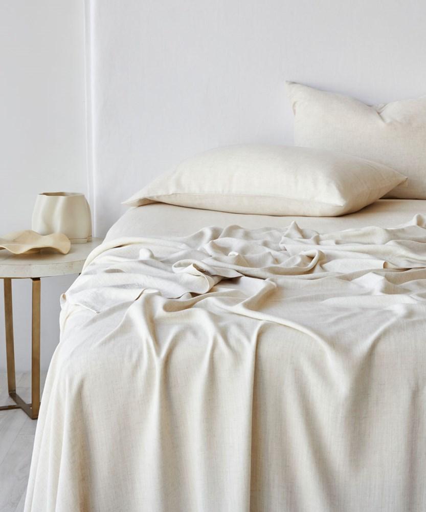 Bamboo Linen Flat Sheet. From $139.95. Available at George Street Linen