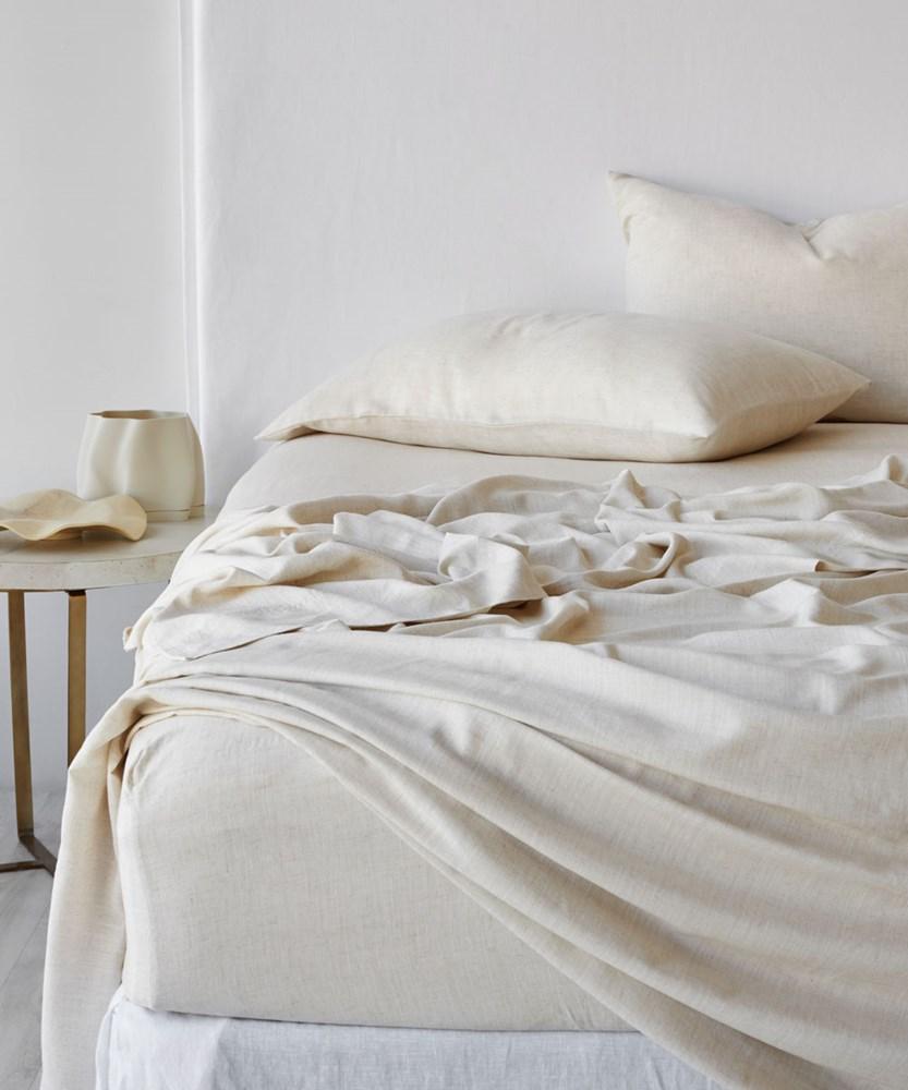 Bamboo Linen Fitted Sheet. From $119.95. Available at George Street Linen