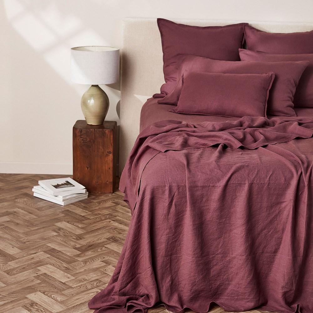 Pure Linen Flat Sheet. From $279.95. Available at George Street Linen