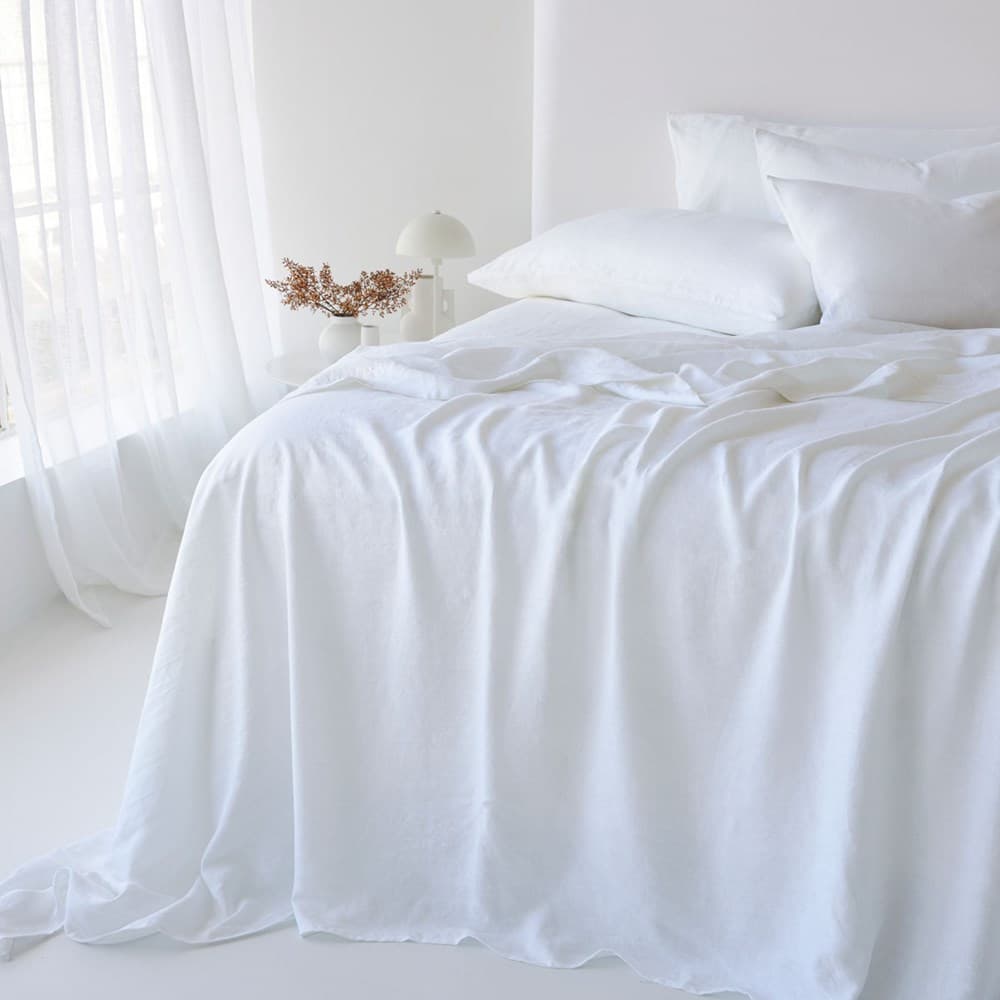 Pure Linen Fitted Sheet. From $219.00. Available at George Street Linen