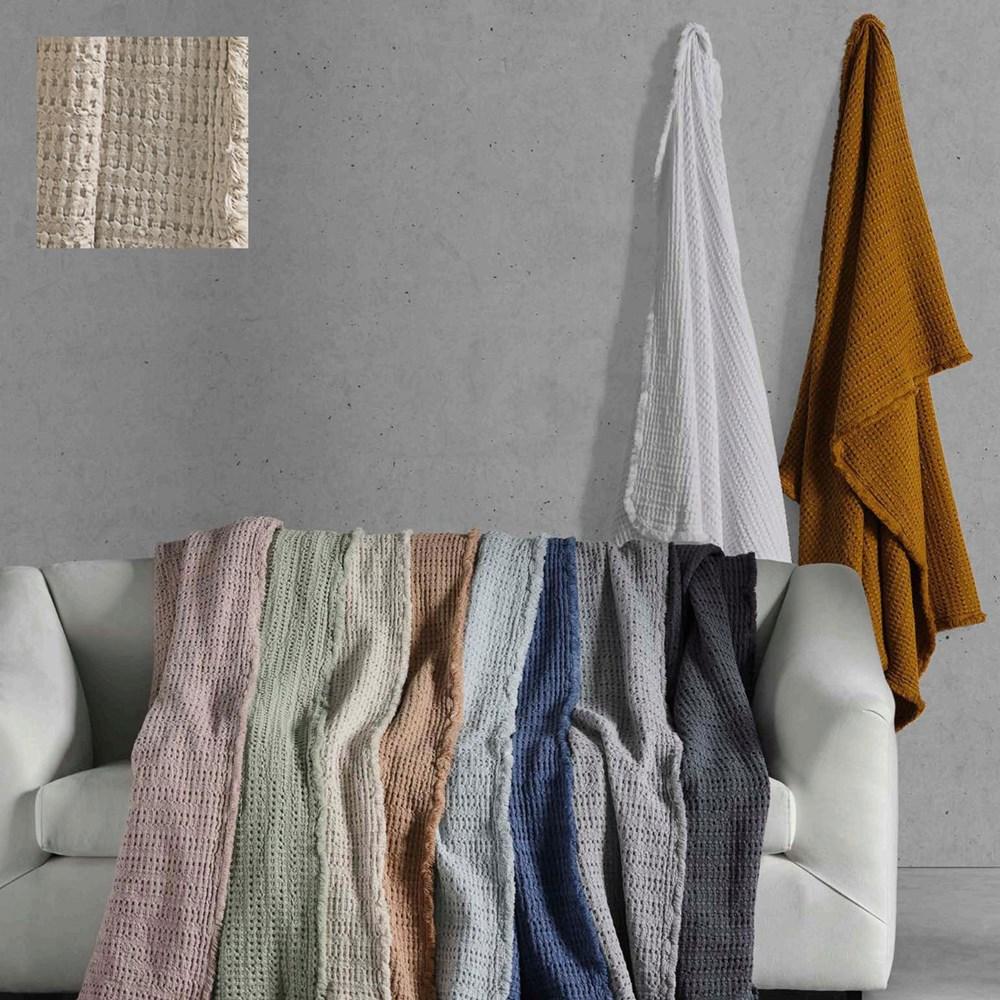 Portuguese Nasa Cotton Waffle Throw. From $159.00. Available at George Street Linen