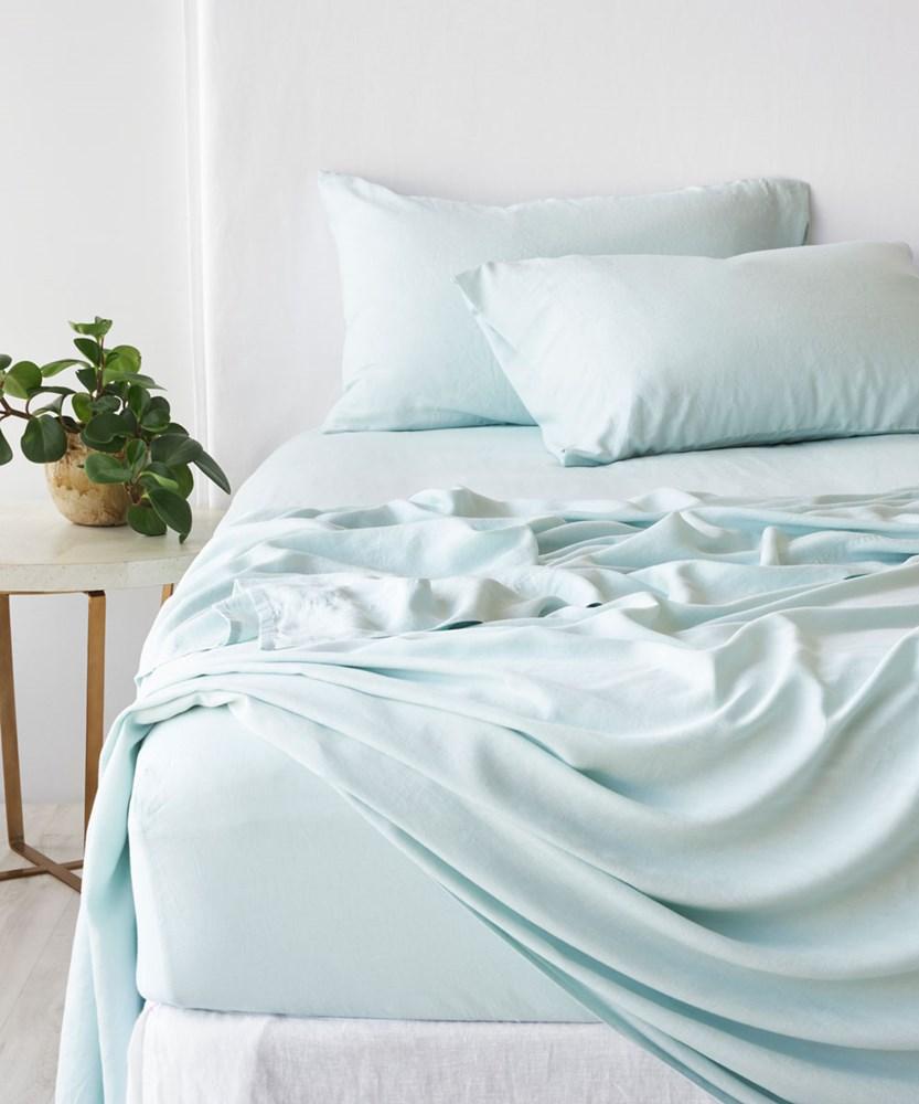 Bamboo Linen Flat Sheet. From $139.95. Available at George Street Linen