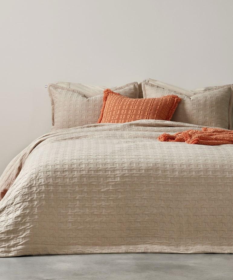 Portuguese DOTTI Cotton Jacquard Blanket set. From $299.00. Available at George Street Linen