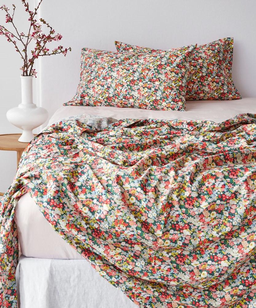 Fitted Sheet Custom Made With Liberty Fabric. From $279.00. Available at George Street Linen