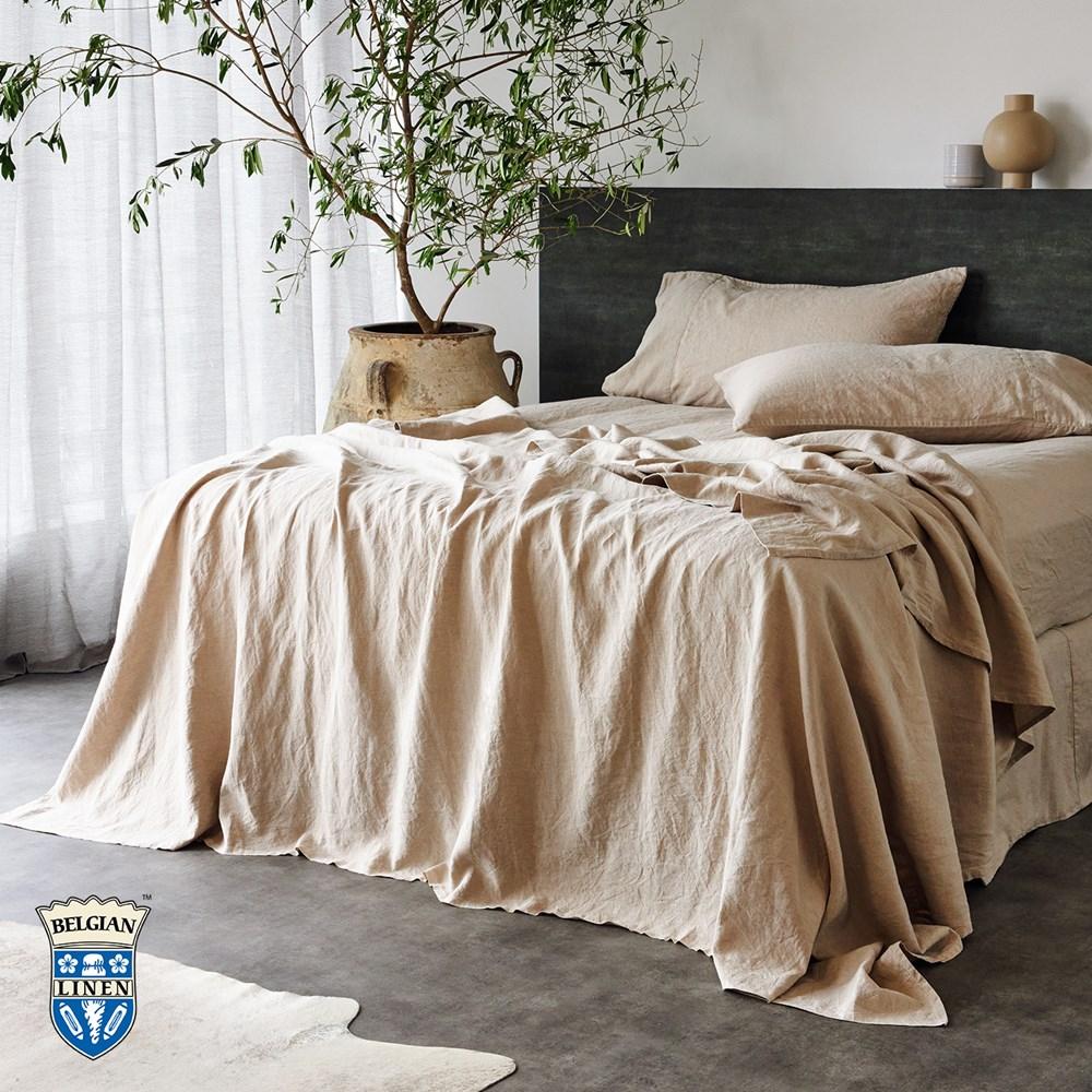 Belgian Linen Flat Sheet. From $699.00. Available at George Street Linen