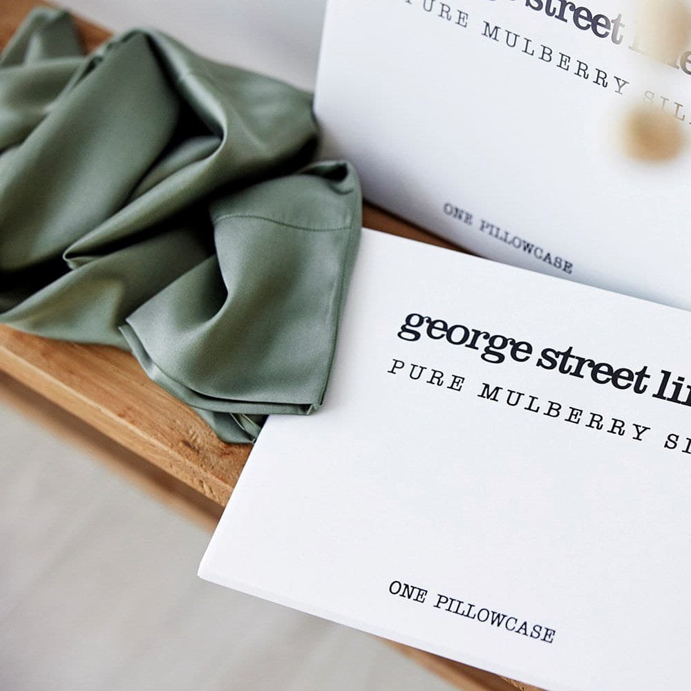 Mulberry Silk Pillowcase. From $USD89.95. Available at George Street Linen