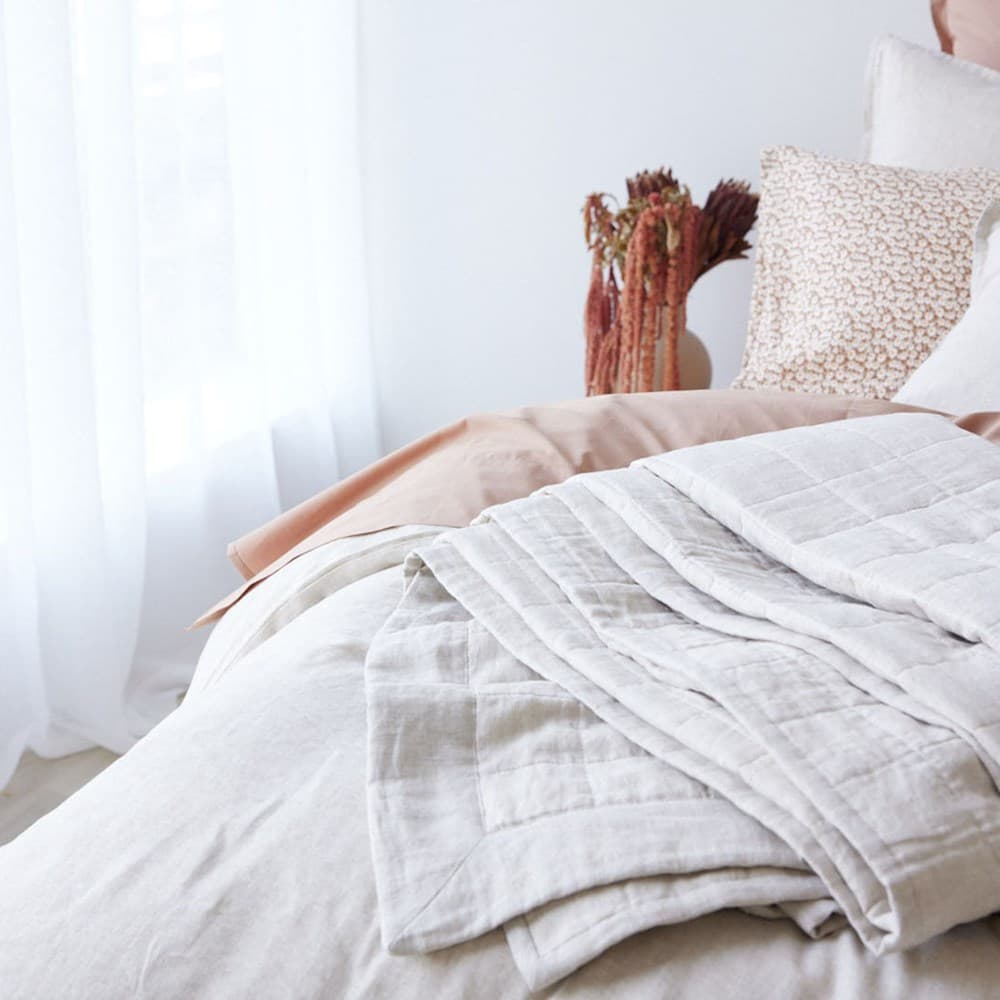 Pure Linen Quilted Coverlet. From $USD499.00. Available at George Street Linen