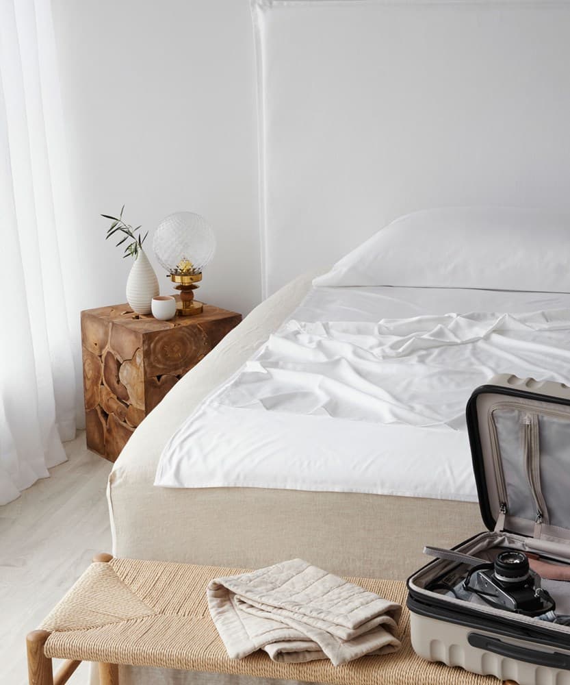 Bamboo Cotton Travel Bed Sheet. From $USD99.00. Available at George Street Linen