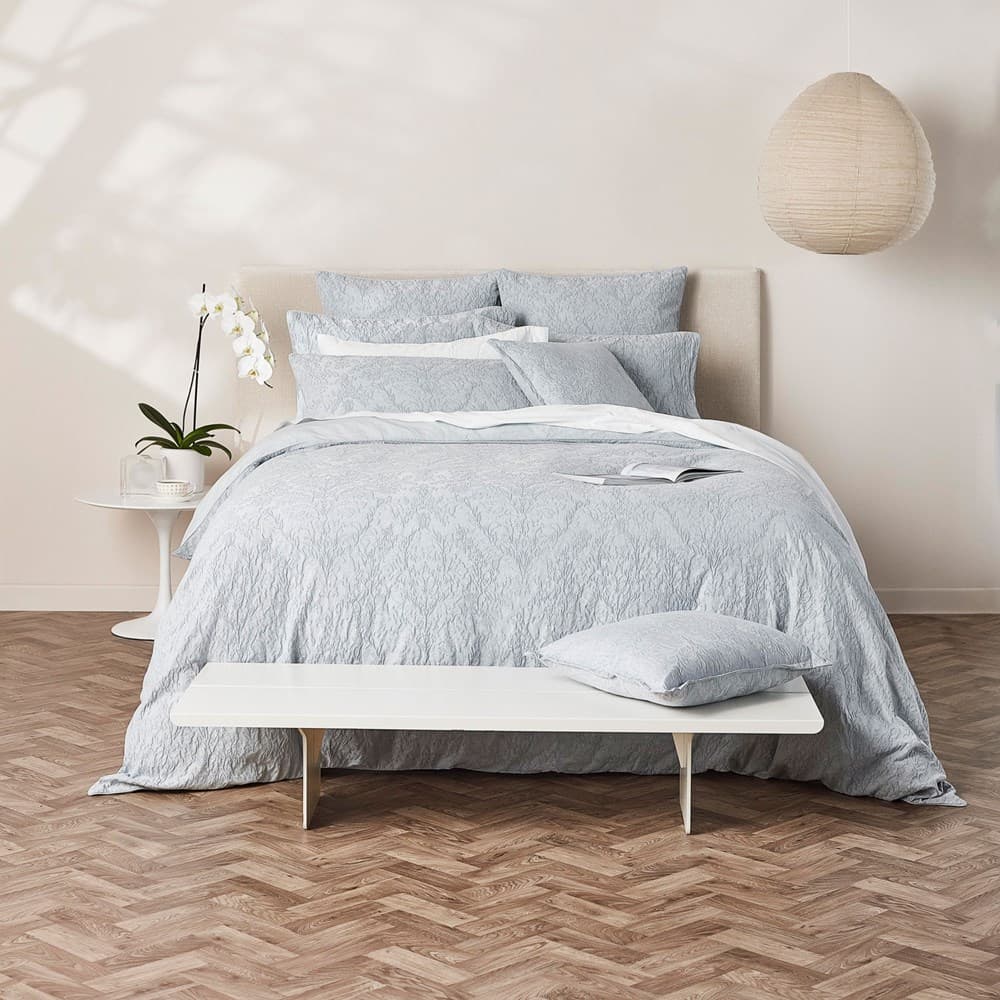 Isabella Cotton Damask Duvet Cover. From $USD189.95. Available at George Street Linen