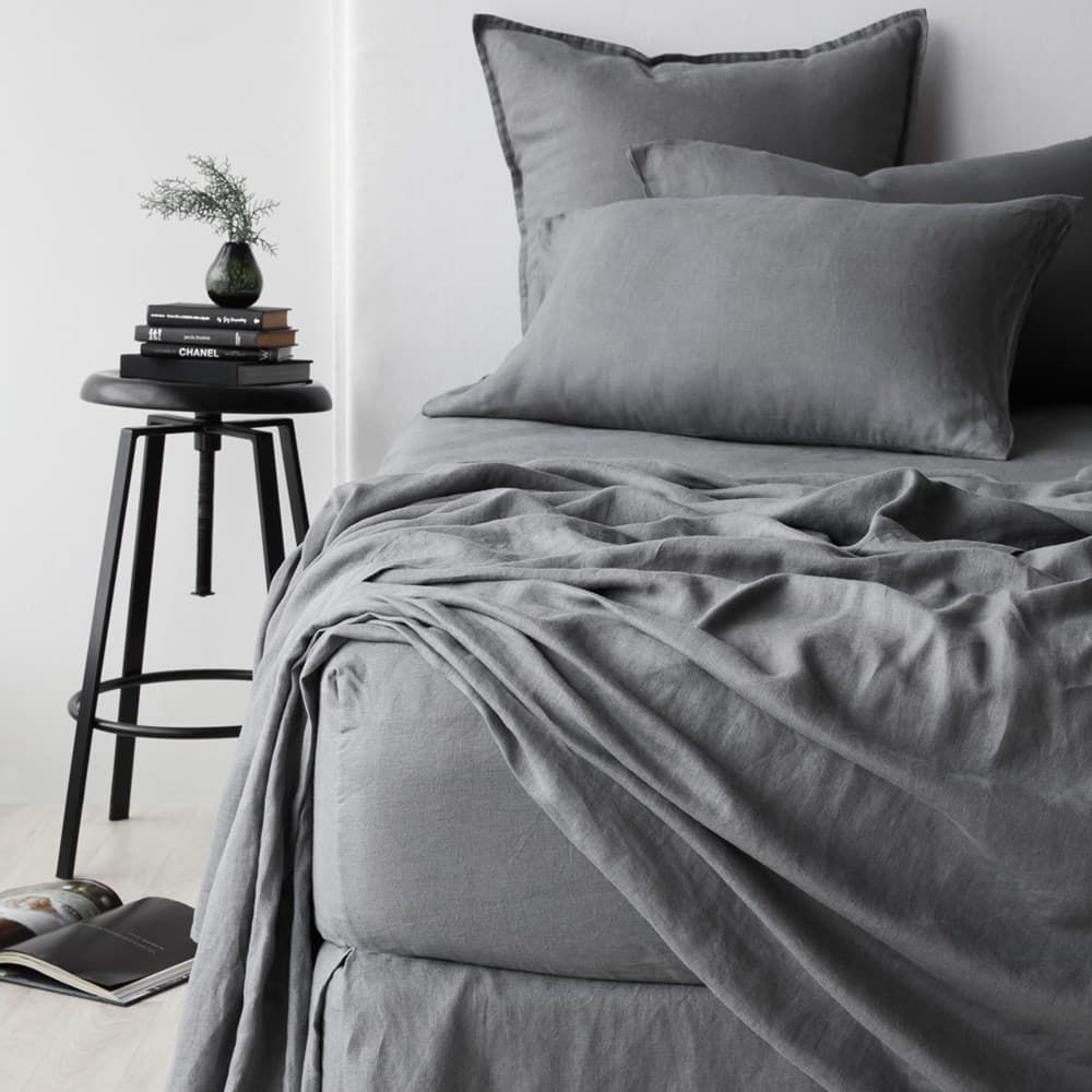 Pure Linen Fitted Sheet. From $USD219.00. Available at George Street Linen
