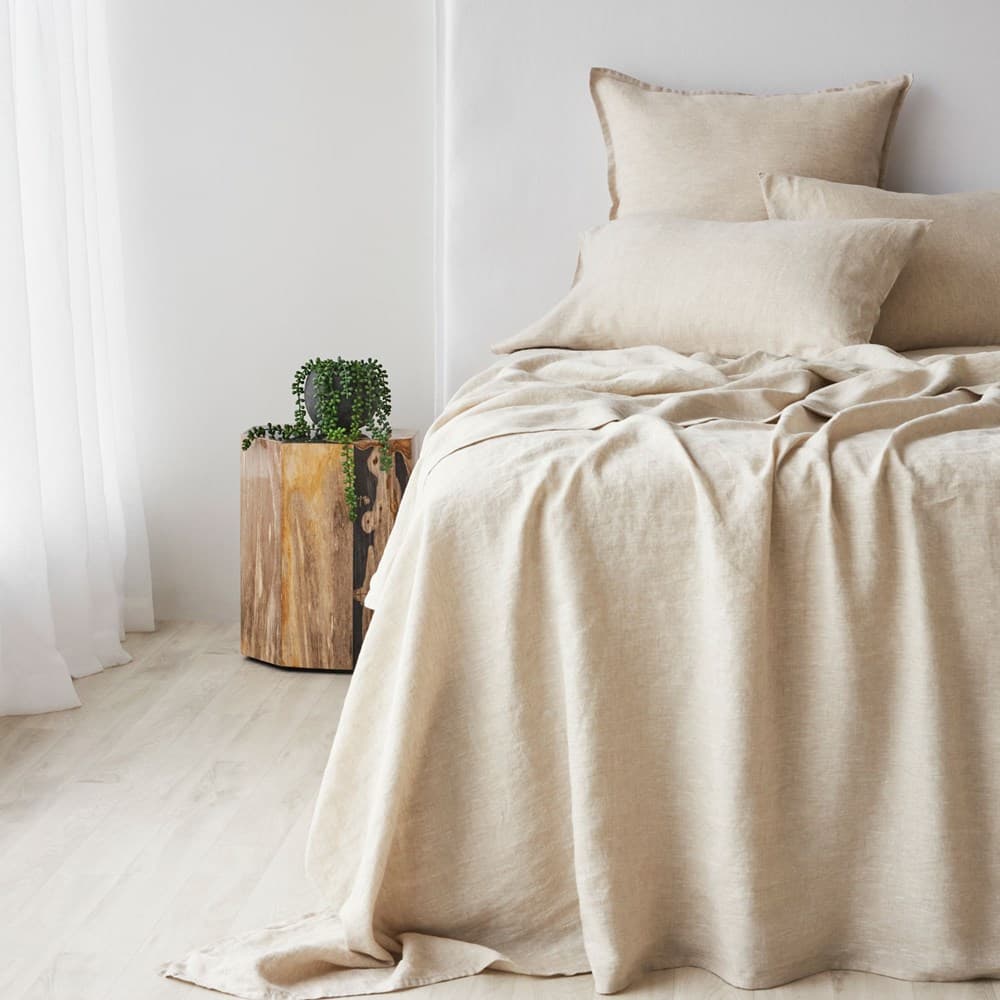 Pure Linen Fitted Sheet. From $USD219.00. Available at George Street Linen
