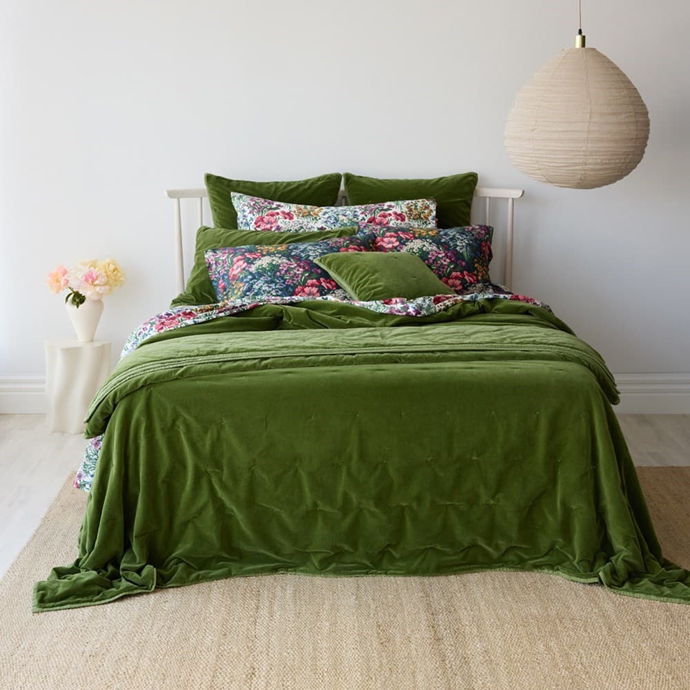 Venus Cotton Velvet Quilted Coverlet. From $USD359.00. Available at George Street Linen