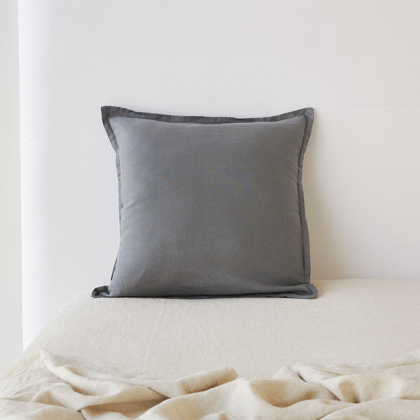 Pure Linen Cushion - Charcoal