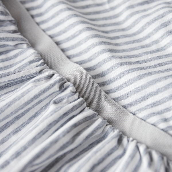 Cotton Jersey Fitted Sheet - Grey Stripe