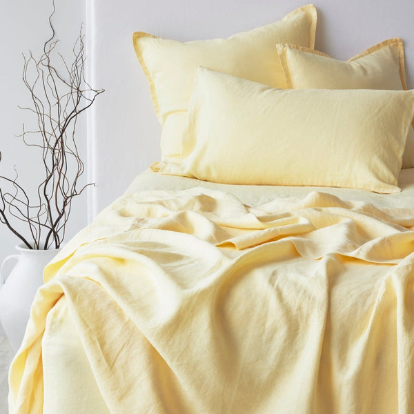 Pure Linen European Pillowcase - Buttercup