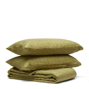 Cambric Cotton Coverlet Set - Moss (6604484739151)
