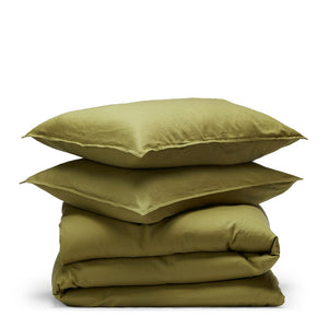 Cambric Cotton Duvet Cover Set - Moss (6604484870223)