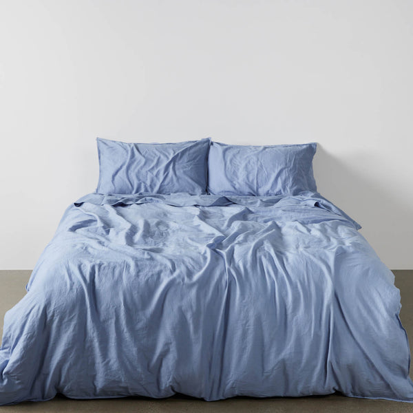 Cambric Cotton European Pillowcase - Denim (6604485525583)