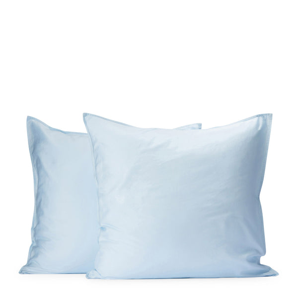 Soft Washed Cotton European Pillowcase Pair - Powder