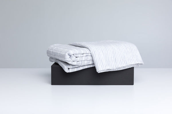 Merino Wool Jersey Duvet Cover - Grey Stripes (9785661904)