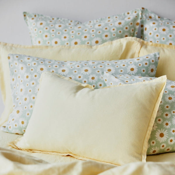 Pure Linen Standard Pillowcases pair - Buttercup