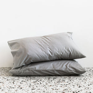 450Tc Cotton Percale Pillowcase Pair - Fog (9785659024)