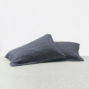 100% Linen Pillowcases - Graphite (3671243653199)