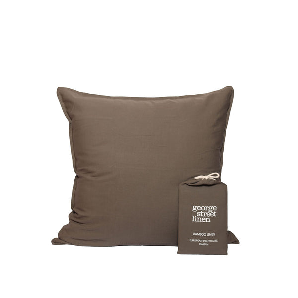 Bamboo Linen European Pillowcase - Dusty Olive (4808466726991)