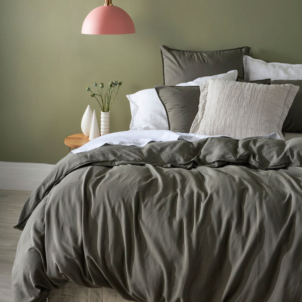 Bamboo Linen European Pillowcase - Dusty Olive (4808466726991)