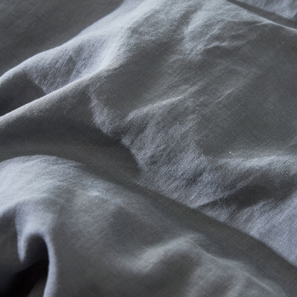 100% Linen Fitted Sheet - Charcoal (4829204185167)