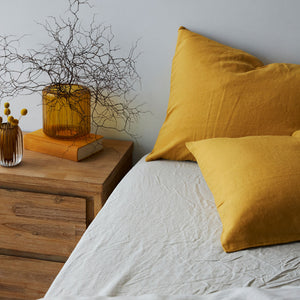 100% Linen Pillowcases - Honey (3671242047567)