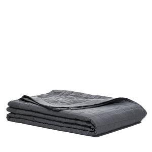 100% Linen Quilted Coverlet - Charcoal (4829224173647)
