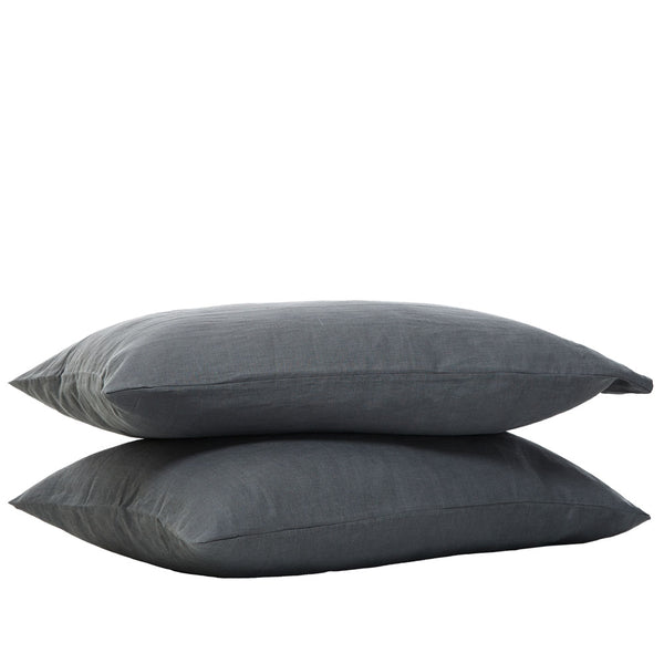 100% Linen Pillowcase - Charcoal (4829211951183)
