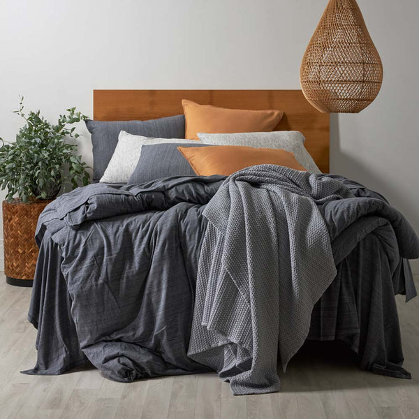 Cotton Jersey Pillowcase Pair - Charcoal Heather (9785662928)