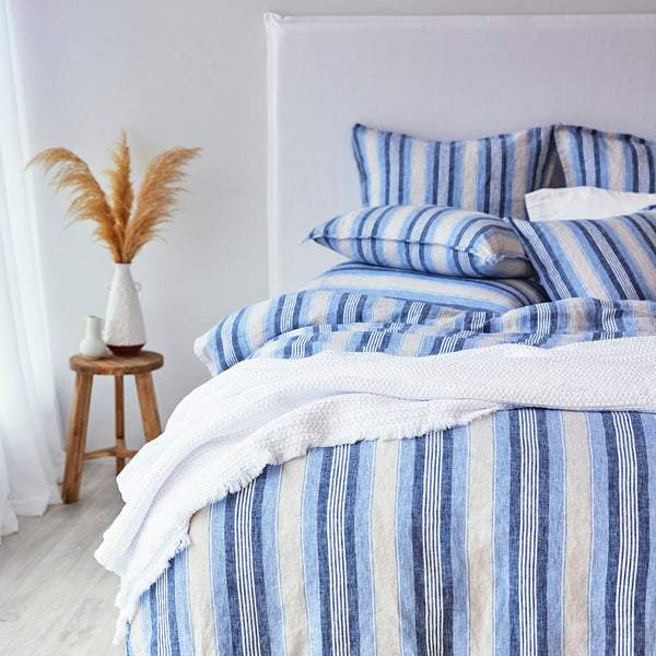 Pure Linen Cushion - Cambridge Stripe