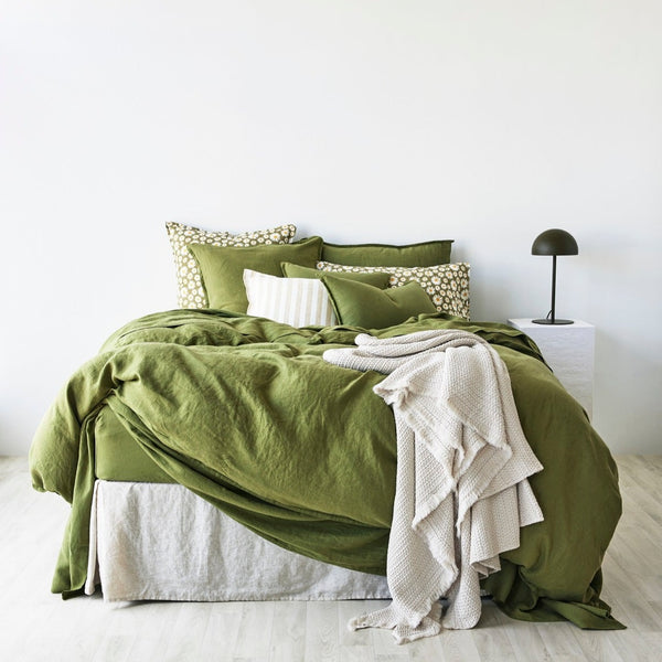 Pure Linen Standard Pillowcase Pair - Foliage