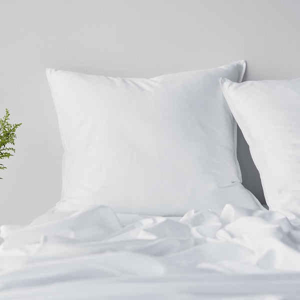 Soft Washed Cotton European Pillowcase Pair - White
