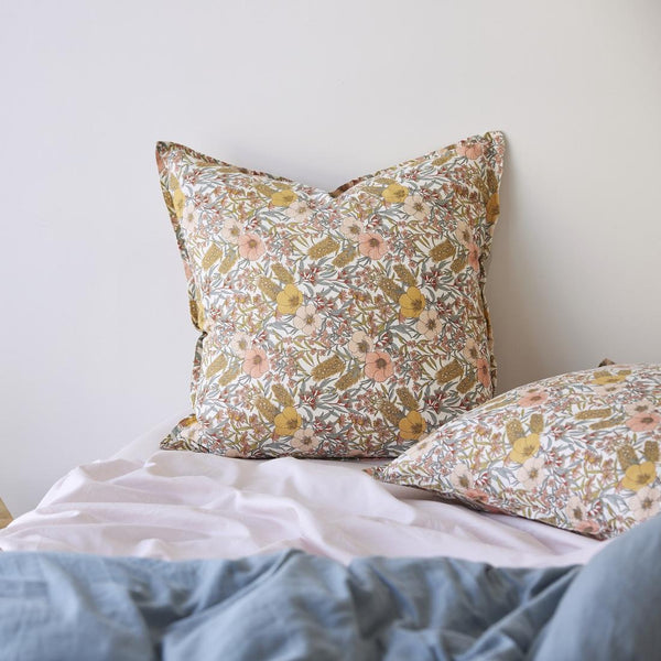 Soft Washed Cotton Pillowcase Pair - Peony