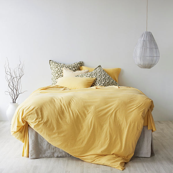 Cotton Jersey Pillowcase Pair - Lemon