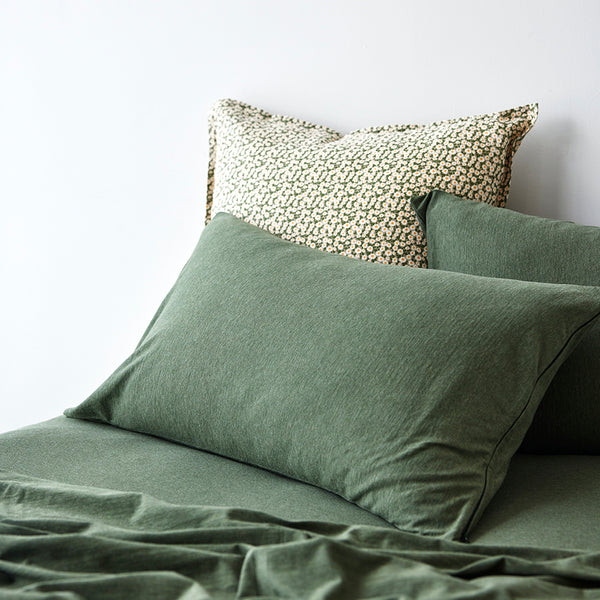 Cotton Jersey Pillowcase Pair - Avocado