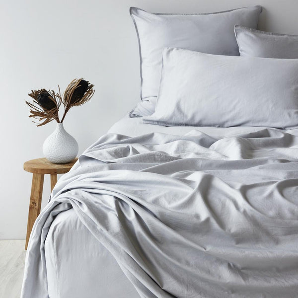 Soft Washed Cotton Sheet Set - Frost