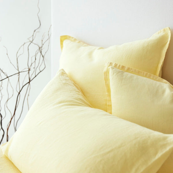 Pure Linen Standard Pillowcases pair - Buttercup