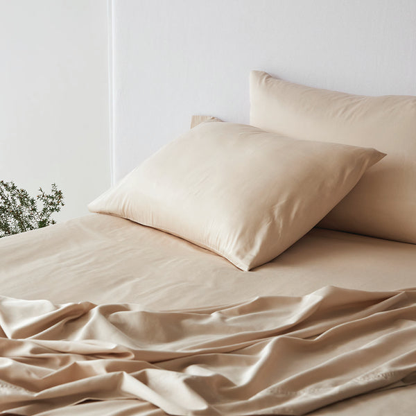 Bamboo Cotton Pillowcase Pair - Natural