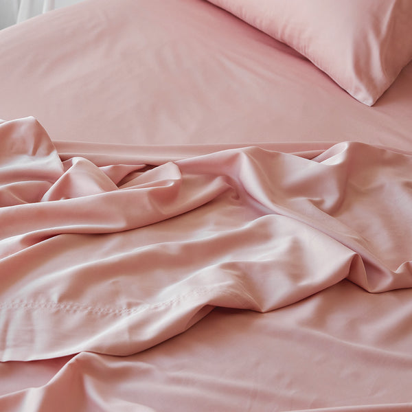 Bamboo Cotton Fitted Sheet - Blush