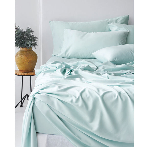 Bamboo Cotton Fitted Sheet - Pale Blue