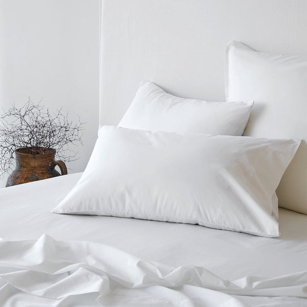 Fresh Cotton Percale Standard Pillowcase Pair - White