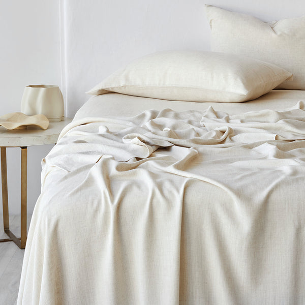 Bamboo Linen Standard Pillowcase Pair - Natural