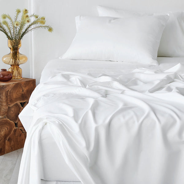 Bamboo Cotton Pillowcase Pair - White